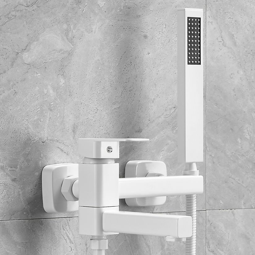 Wall Mounted Metal Tub Filler Low Arc Rotatable Bathroom Faucet