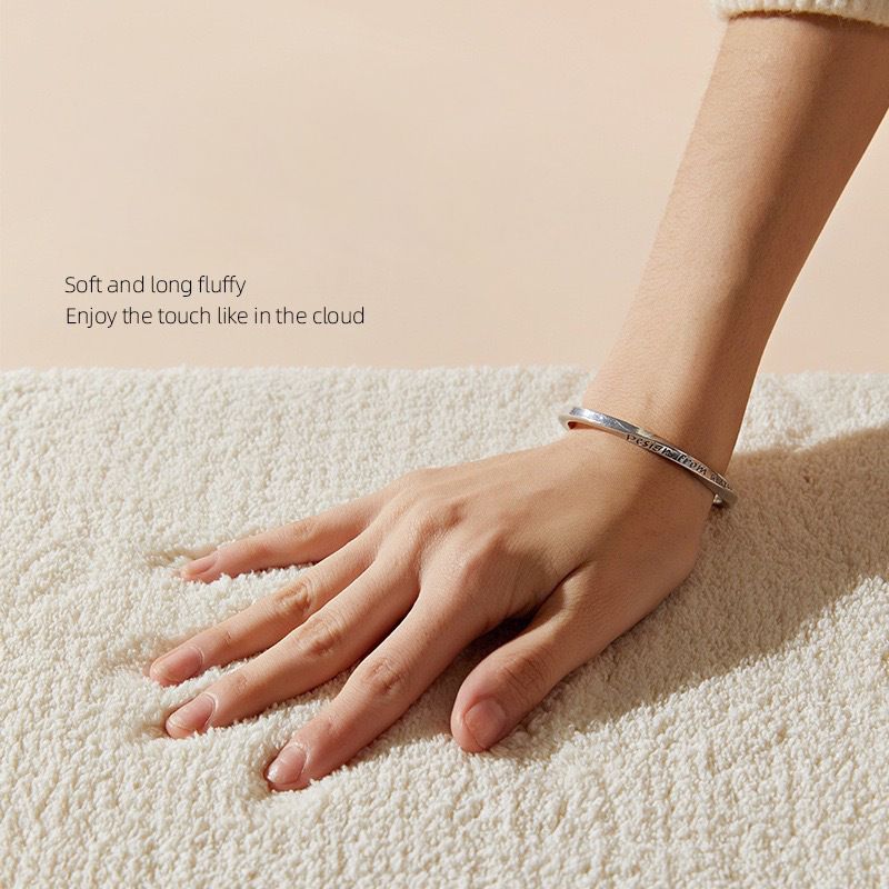 Trendy Simple Geometric Design Rug Creative Soft Polyester Indoor Carpet Polyester Friendly Washable for Bedroom