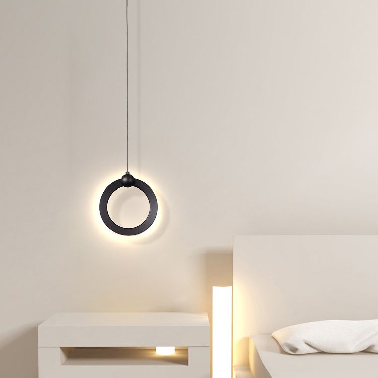Acryl cirkelvormige LED -hangende lamp in moderne minimalistische stijl aluminium hanglamp voor slaapkamer