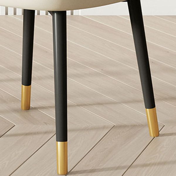 Glam Armless Dining Chairs Faux Leather Home Dining Side Chair