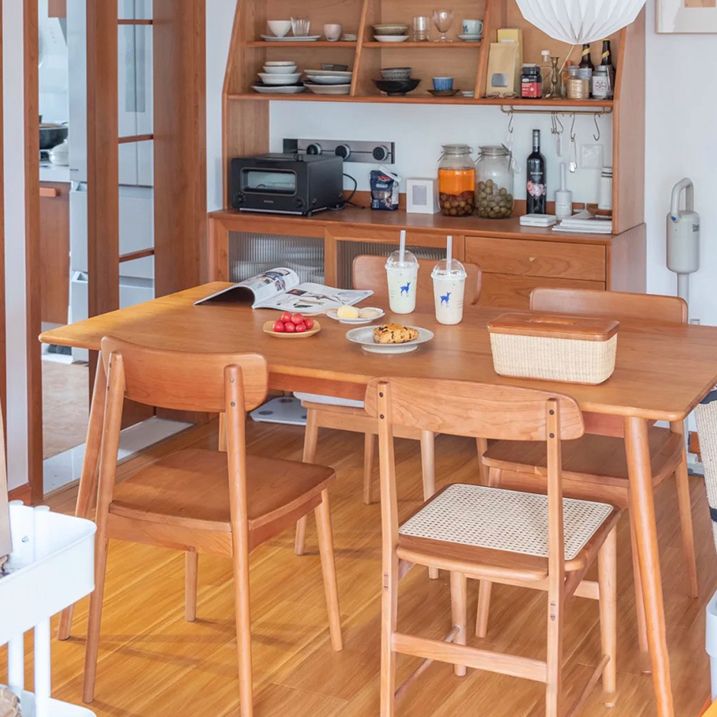 Massivholz moderner Tisch für Restaurant Rechteck Esstisch mit 4 Beinen