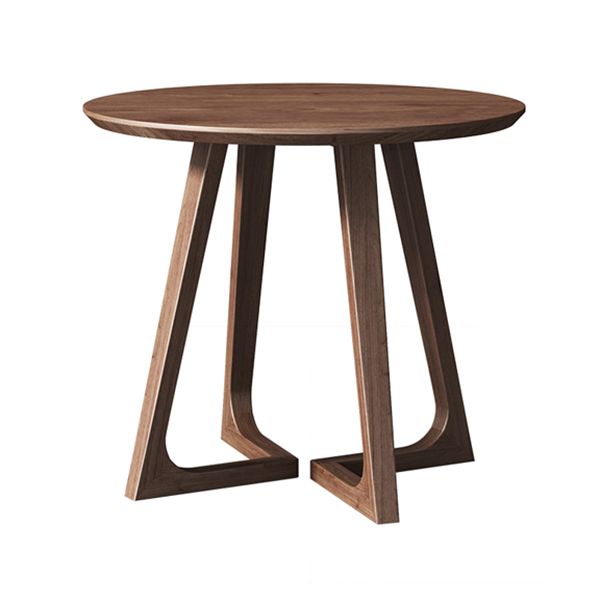 Table à manger ronde de style moderne, couleur bois, table fixe en frêne massif