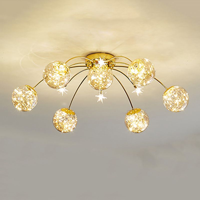 Contemporánea de lámpara de altura de la esfera de la esfera de la luz de vidrio de montura de vidrio en oro