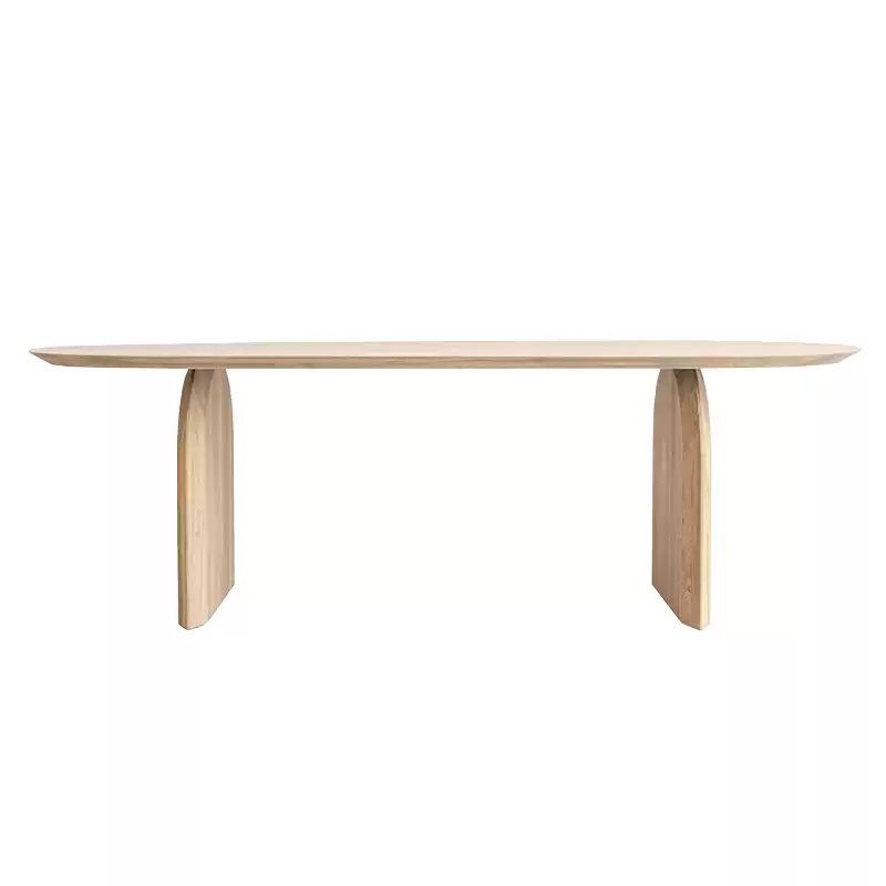 Ovale dinette tafel eenvoud stijl dubbele voetstukmeubels voor binnen