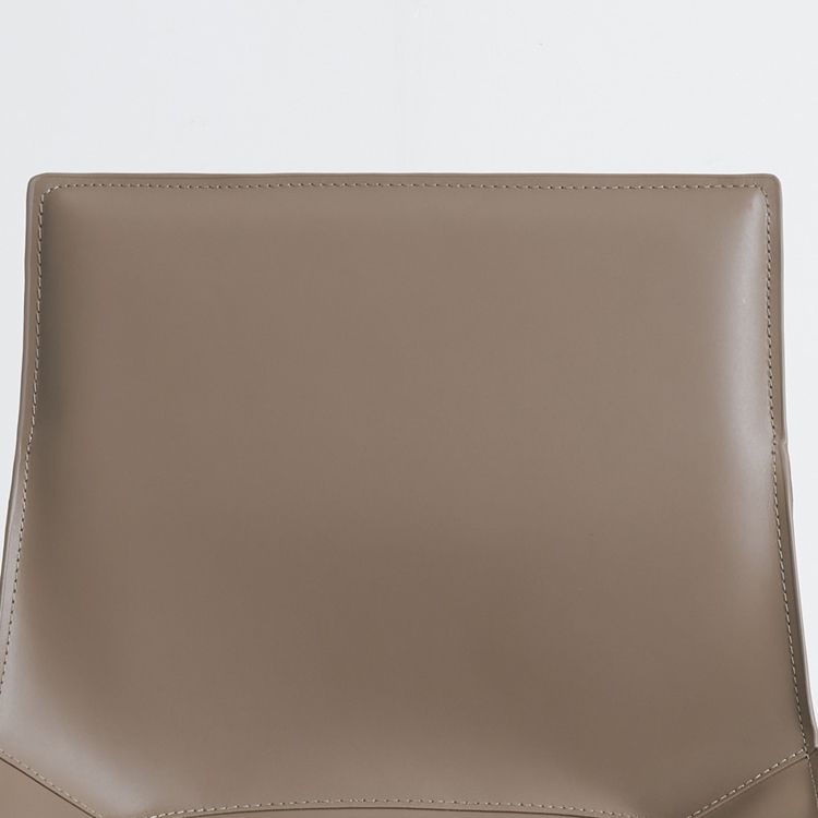 Silla sin brazos de comedor de metal contemporáneo, silla lateral de comedor de cuero para uso doméstico