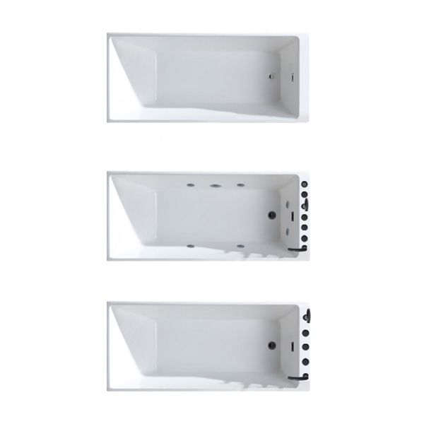Rectangular Back to Wall Bathtub Bathroom Acrylic Soaking Bath Tub