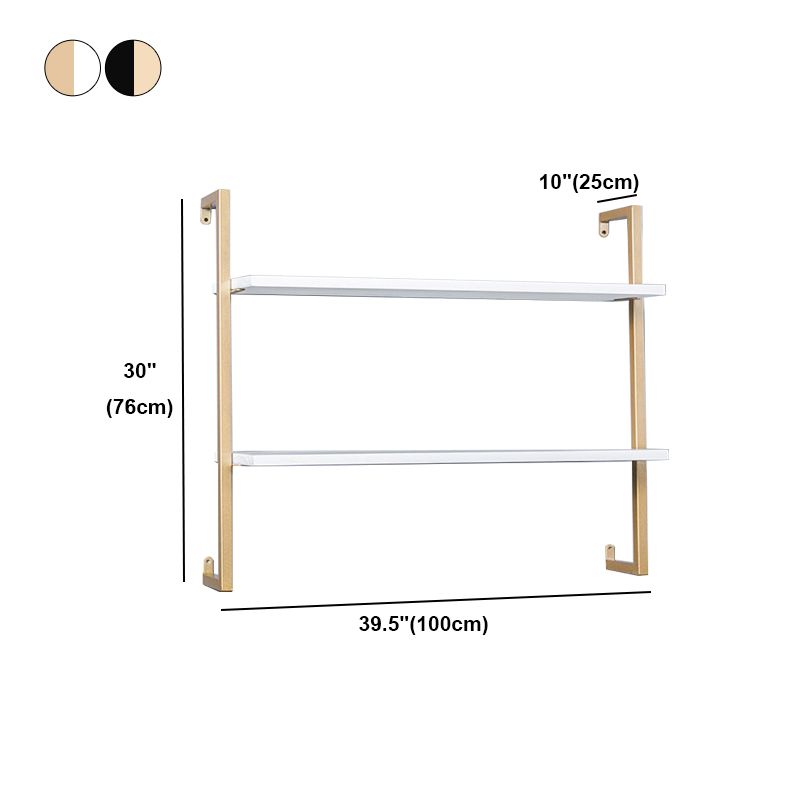 Contemporary Wall Unit Bookcase Metal Frame Pine Wood Shelf Bookshelf