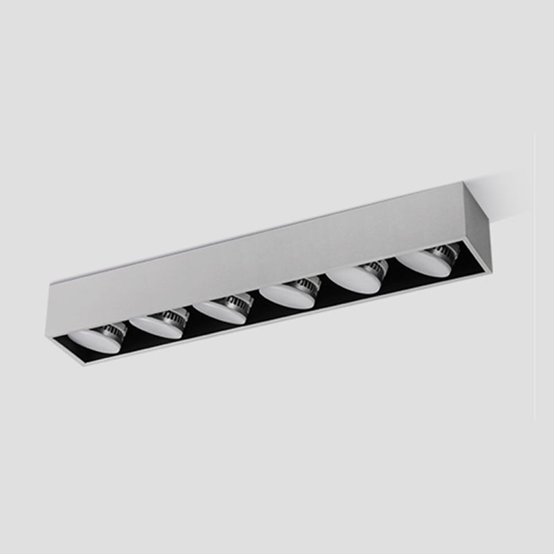 Plafonnier LED de forme rectangulaire, Style Simple et moderne en aluminium, 6 lumières encastrées pour le salon
