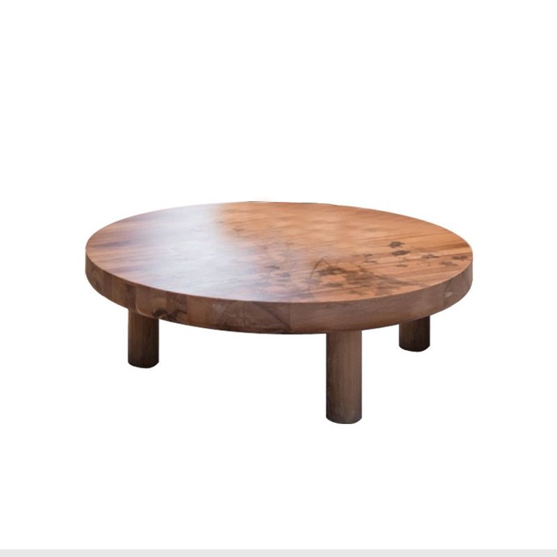 3 Legs 1 Single Coffee Table Solid Wood Brown Cocktail Table