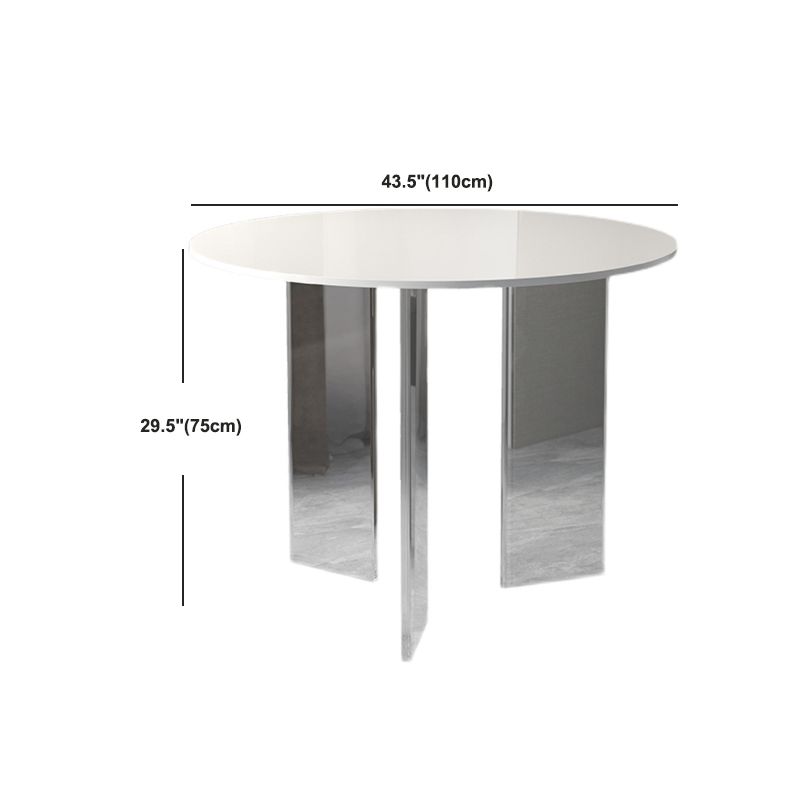 Round Dining Table Set 1/2/5 Pcs Acrylic Base Table with Chairs