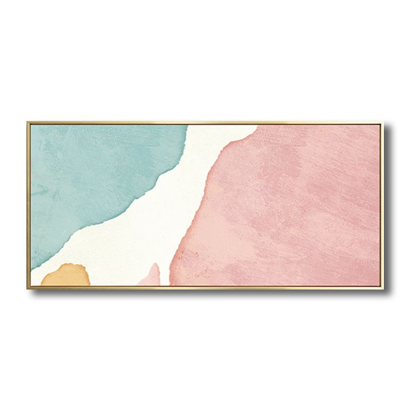 Irregular Abstract Pattern Painting in Pink Contemporary Style Canvas for Kitchen