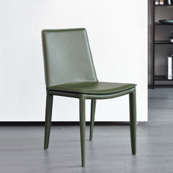 Modern Kitchen PU Leather Dining Side Chair Solid Back Dining Side Chair