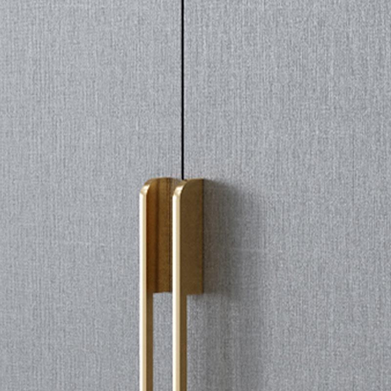 Contemporary Style Gray Colour Wardrobe Wood Soft Close Drawer Wardrobe Closet