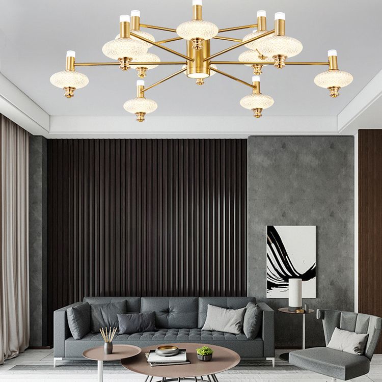 Metal Sputnik Candelier Minimalista Ligera Led con luz acrílica de cuentas