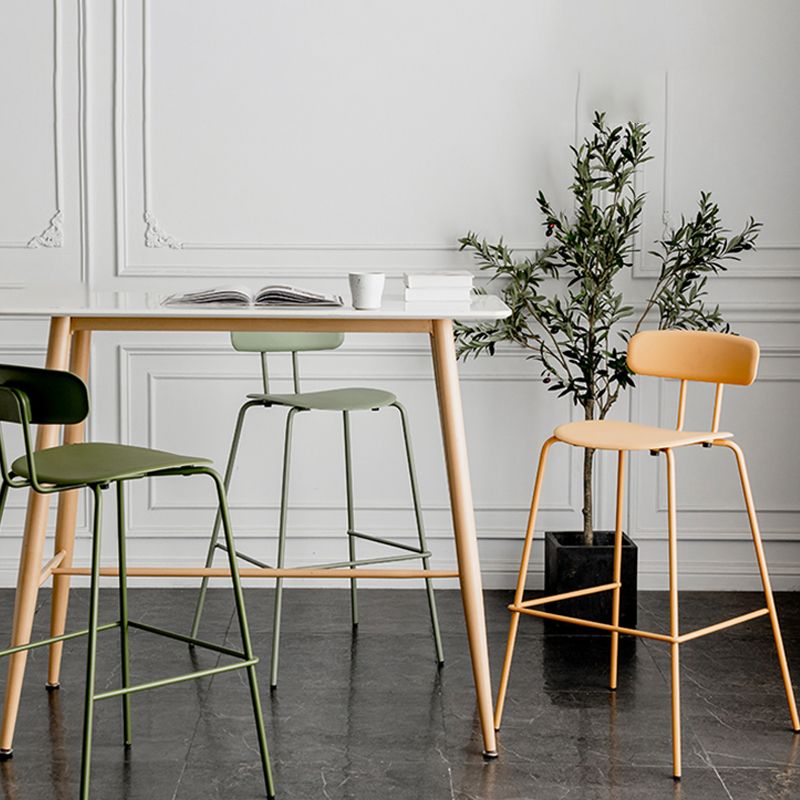 Scandinavian Milk Tea Shop Metal Bar Stool Matte Finish Footrest Stool