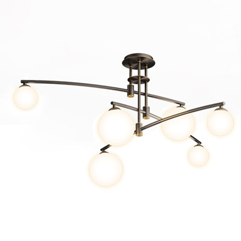 New Modern Glass Semi Flush Light Fixtures Bedroom Starburst Flush Mount Light with Shape