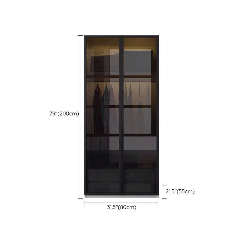 Modern Style Wooden Wardrobe Bedroom Wardrobe Closet with Garment Rod