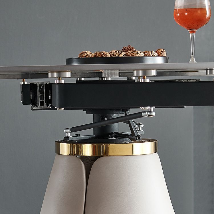 Casual Extendable Round Shape Table Sintered Stone Standard Dining Table for Kitchen