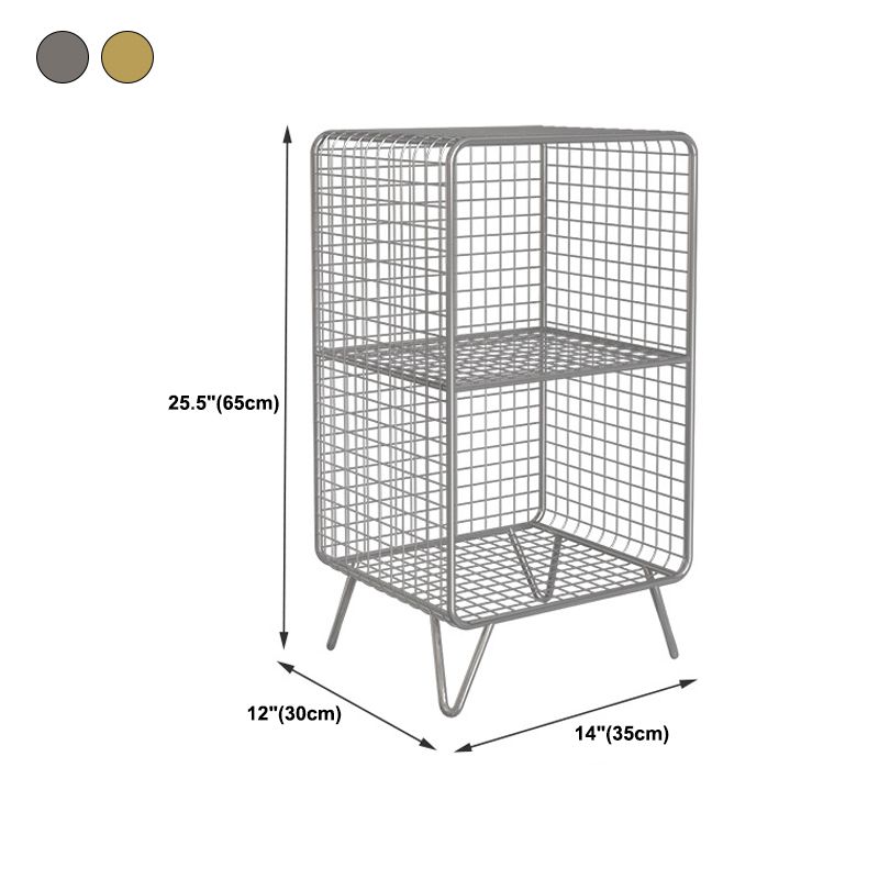 Modern Metal Bookshelf Standard Closed Back Bookshelf in Burnish