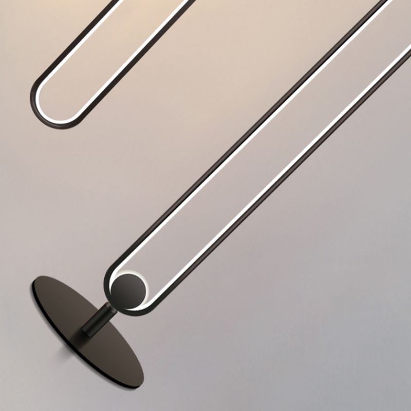 Forma geométrica Luz de piso de metal Estilo moderno 1 Luz de luz de luz en negro