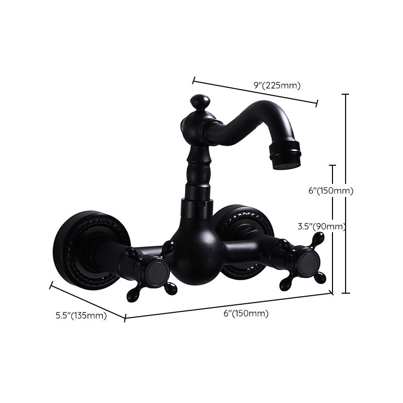 Traditional Wall Mounted Metal Tub Filler Low Arc Waterfall Bathroom Faucet