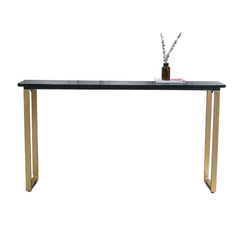 Glam Style Wooden Bar Counter Table Rectangle Bar Counter Table with Metal Legs