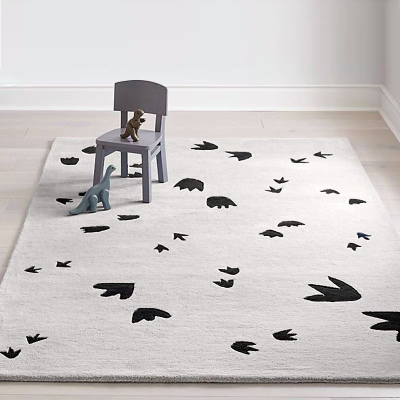 Blue Modern Area Rug Graphic Pattern Polyester Area Carpet Non-Slip Backing Rug for Home Decor