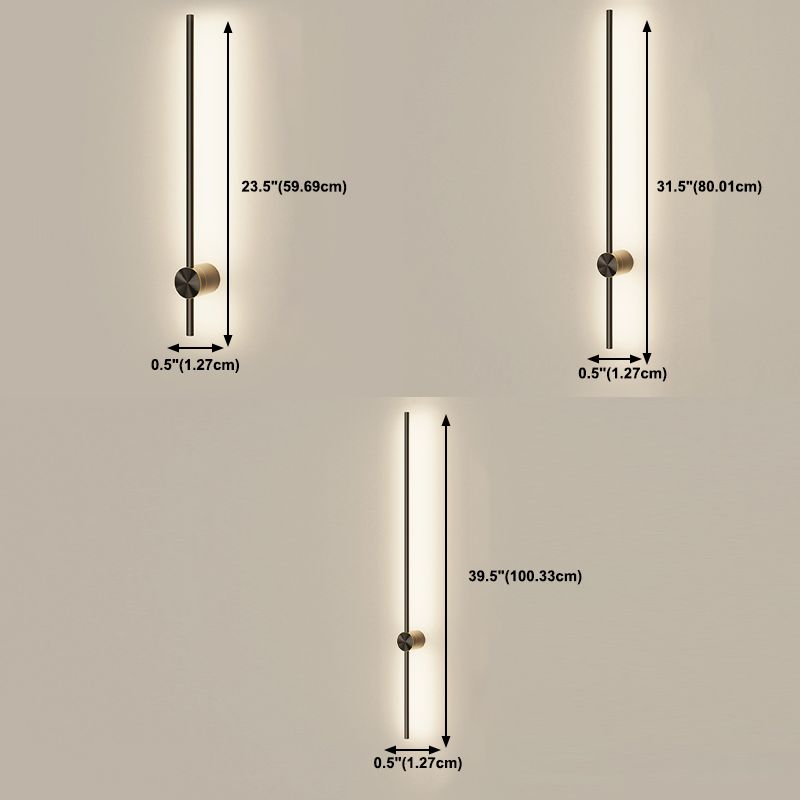 Modern Style Linear Shape Wall Sconce Metal 2 Light Wall Lighting for Bedroom