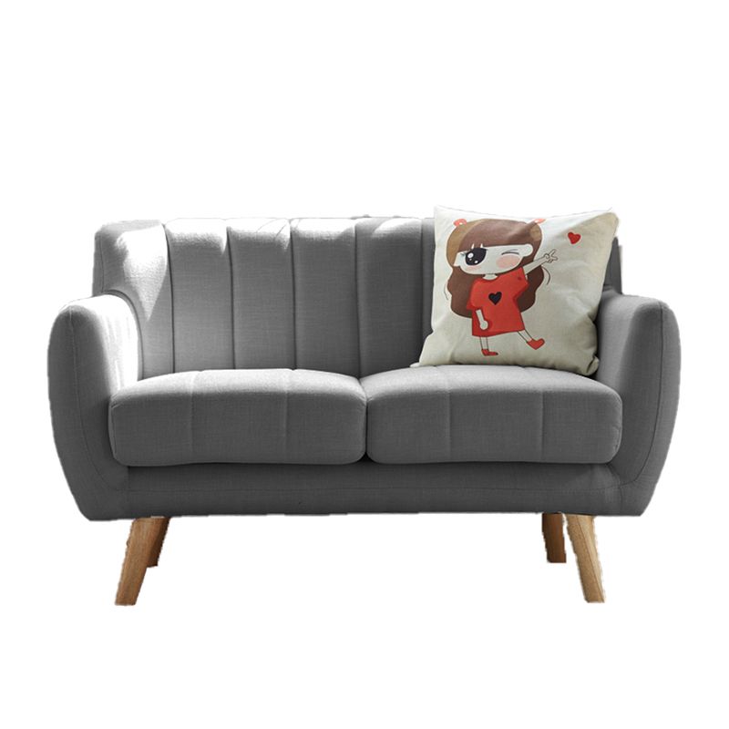 Linen Contemporary Standard Flared Arm Sofa for Living Room, Apartment