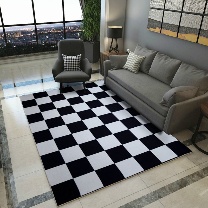 Nordic Geo Print Rug Multi Colored Polypropylene Area Carpet Anti-Slip Backing Pet Friendly Indoor Rug for Living Room