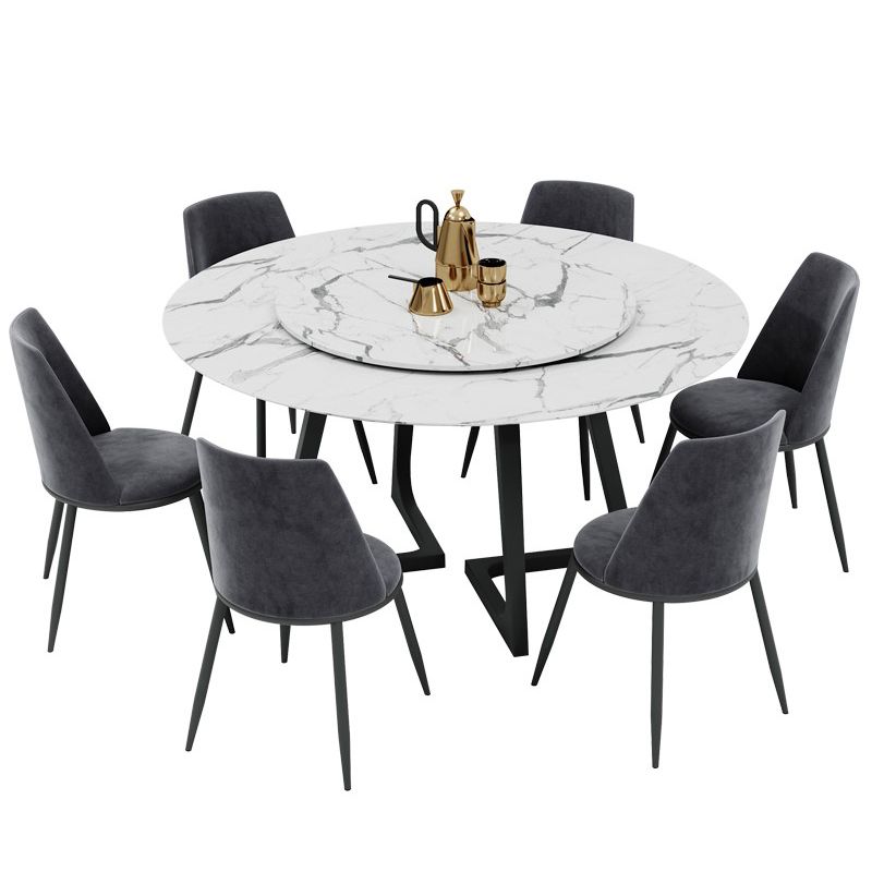 Metal and Stone Table Glam Style Minimalist Home Round Dining Table