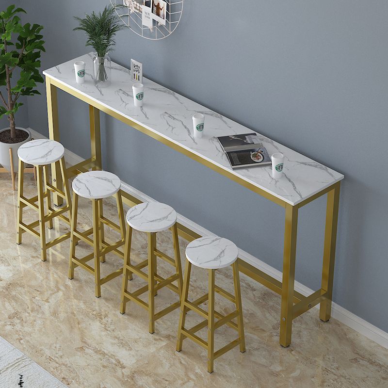 1/4/5 Pcs Manufactured Wood Bar Set with Metal Stools for Small Places