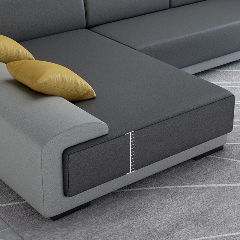 Contemporary High Back Sectionals 39.37" 4-Seater Fabric Square Arm Sofa