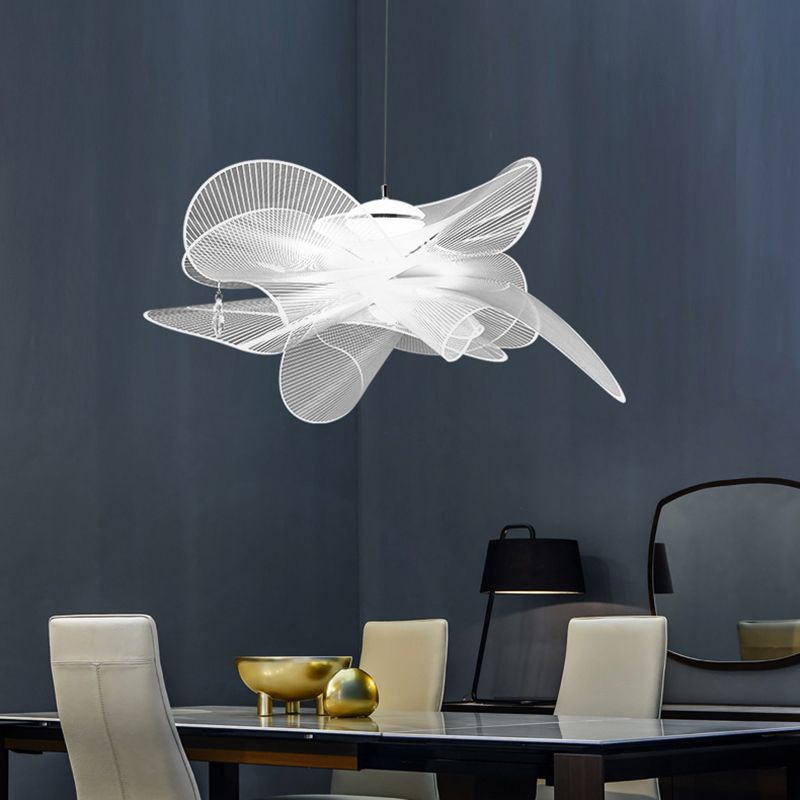 Luz de colgante colgante sombreado de estilo acrílico Led acrílico Luz colgante de luz en blanco