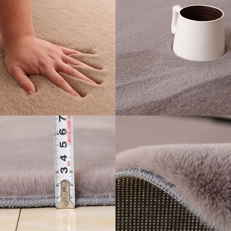 Tapis de chambre intérieure kaki tapis de couleur pure décontractée en polyester