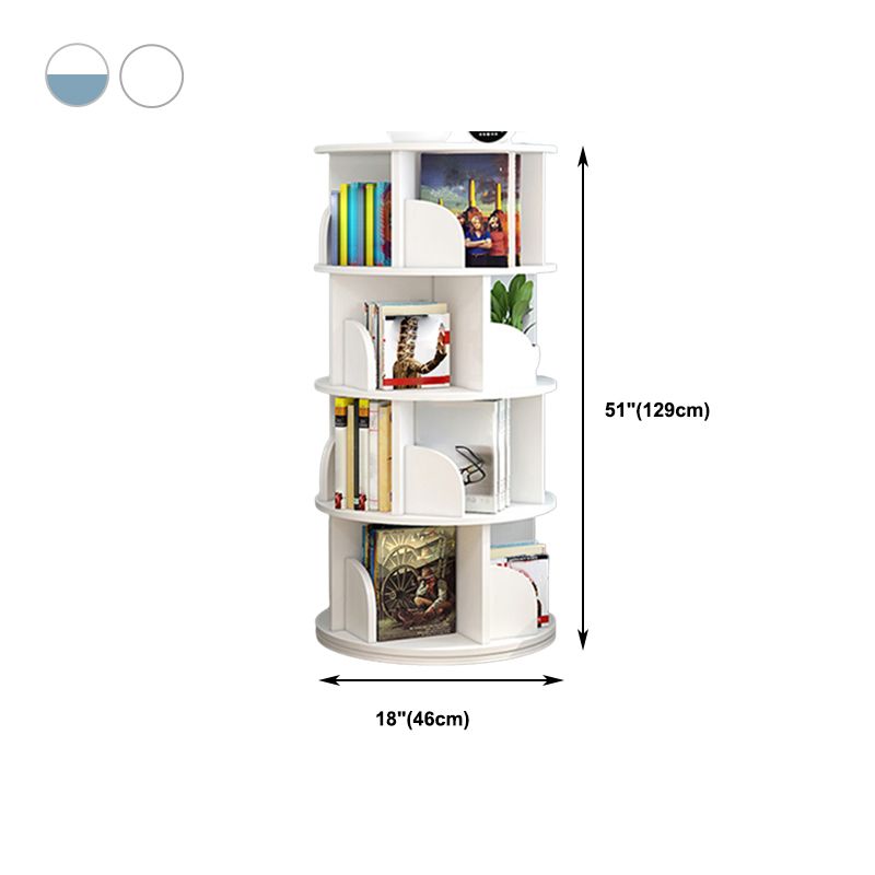 Modern Wooden Rotatable Bookcase Study Room Geometric Bookshelf