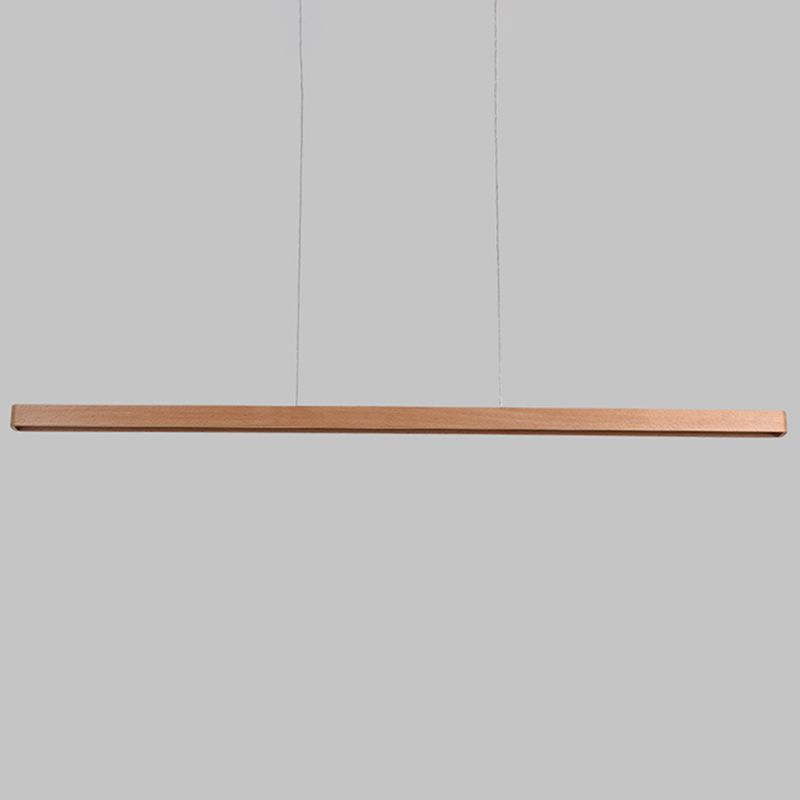 Linear Island Lighting Wood Contemporary Simplicity Pendant Lighting Fixtures for Restaurant
