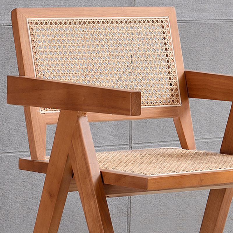 Rubberwood Solid Wood Dining Chair Open Back Dining Chair for Dining Room