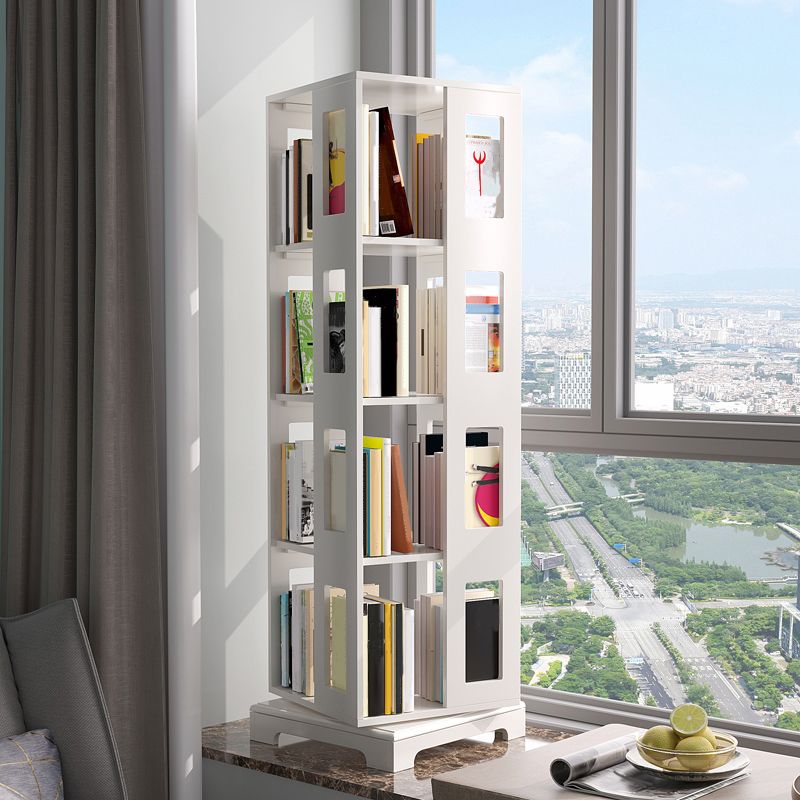 Solid Wood Bookshelf Scandinavian Rotatable Open Back Bookshelf