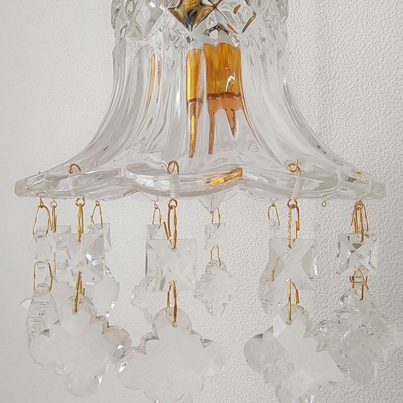 Metal Modern Wall Sconce Geometric Shape Wall Lamp with Crystal Shade