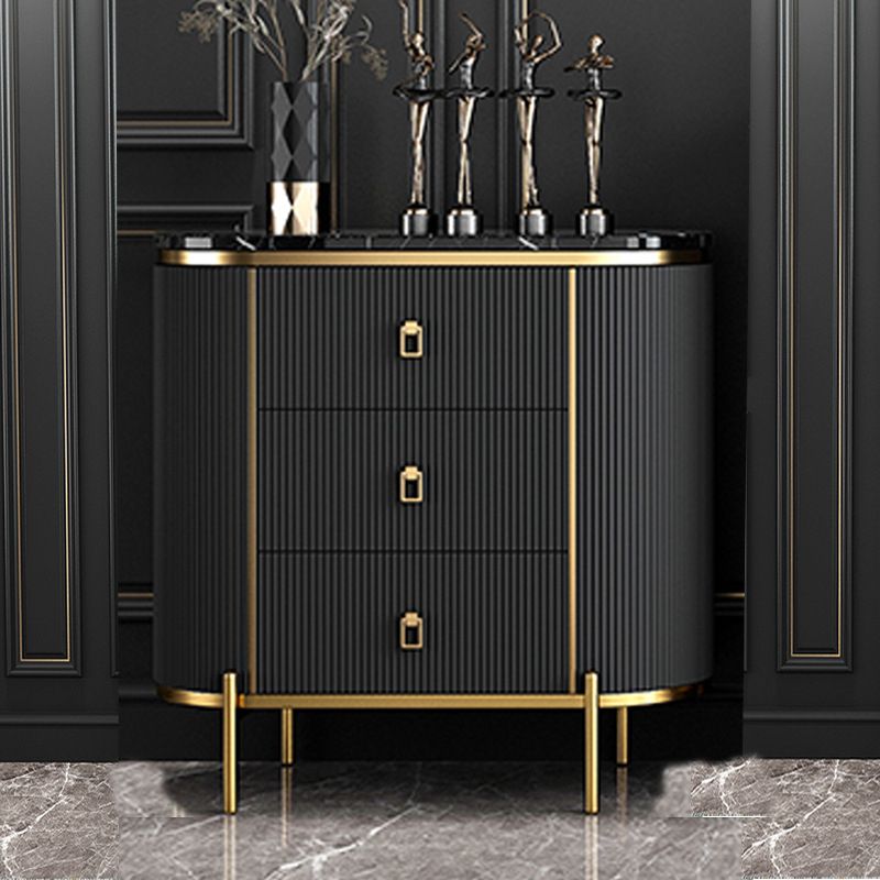 Glam Vertical Stone Storage Chest Bedroom Chest with 3 Drawers