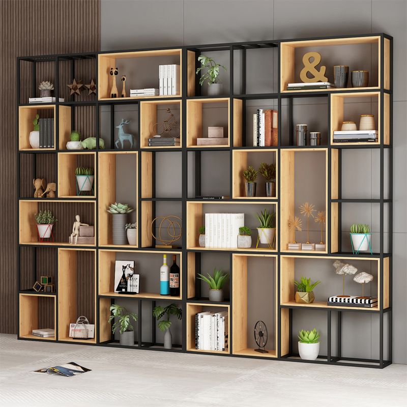 Open Shelf Bookcase Contemporary Metal Bookshelf for Dining Room