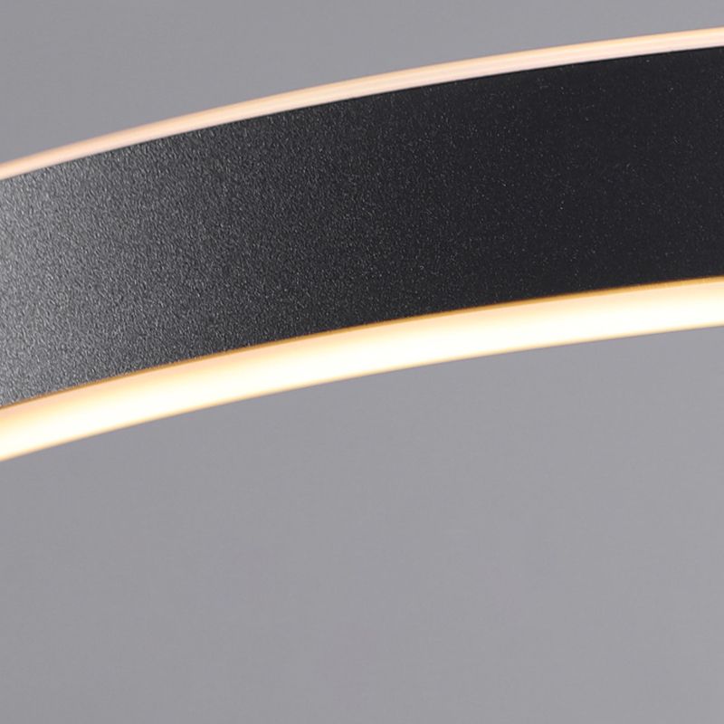 Linear Metal Pendant Light Fixtures Modern Style 2 Light Hanging Light Fixtures in Black