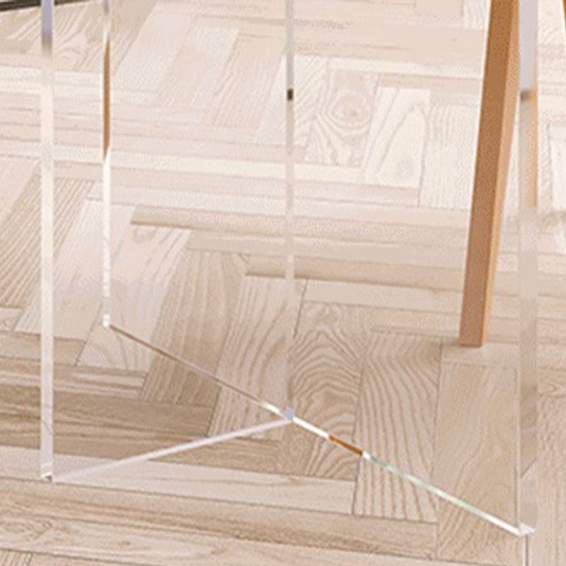 Modern Solid Wood Table for Restaurant Rectangle Table with Acrylic Base