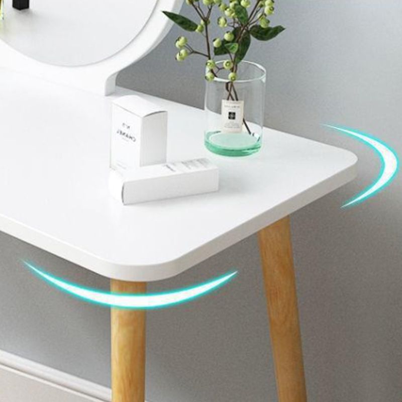 Scandinavian 15.74" Wide Wooden Dressing Table Mirror Make-up Vanity