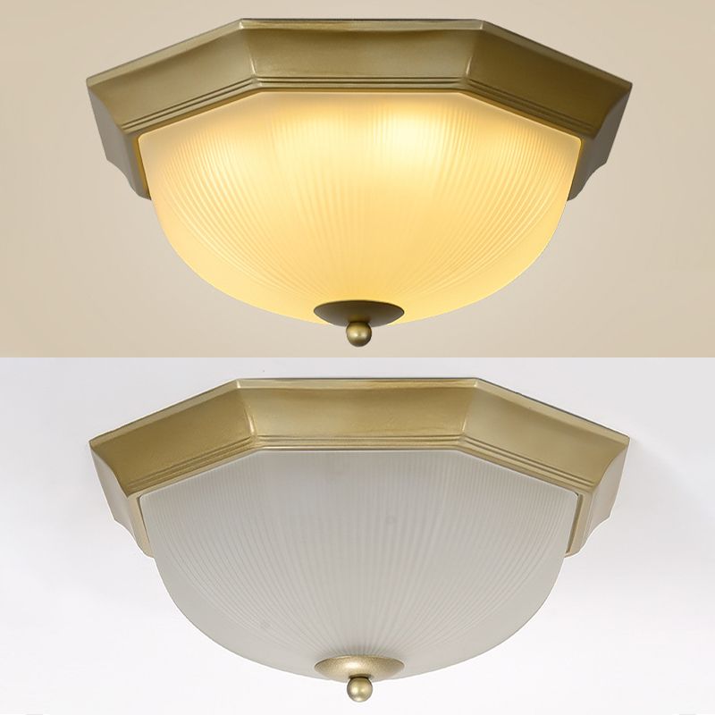 12.5" Wide Bowl Flush Mount Classic Glass Flush Ceiling Light for Entry