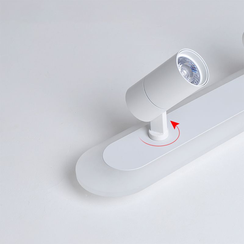 Witte lineaire LED-railverlichtingsarmaturen Moderne aluminium plafondlamp met 2 spots