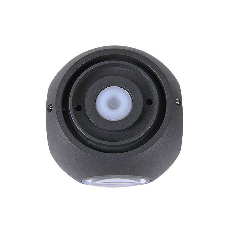 Afgeronde schaduw veranda wandlamp aluminium warm/witte verlichting led moderne stijlvolle stenstoffelverlichtingsarmatuur in zwart