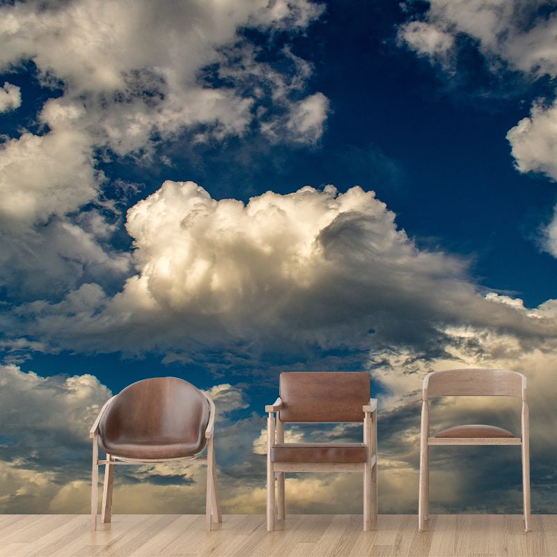 Beautiful Cloudscape Mural Modern Waterproof Living Room Wall Art, Custom Size