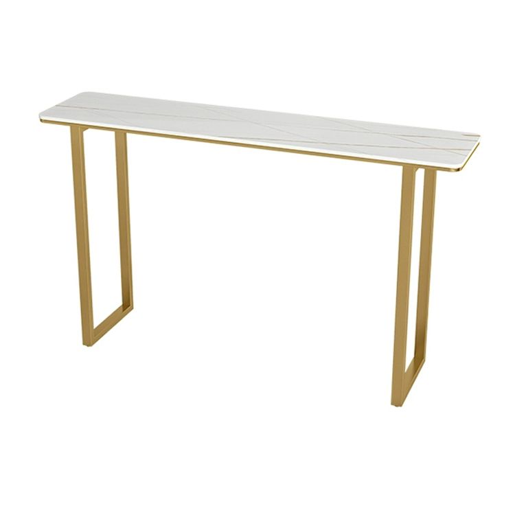 Glam Wood Bar Height Table with Rectangle Table Top Sled Table - 41.3" H